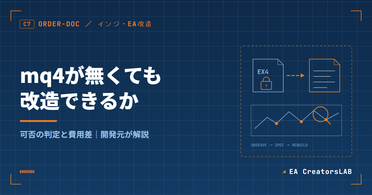 mq4ファイルがないEAは改造できるか|ソース有無で変わる可否と費用を開発元が解説